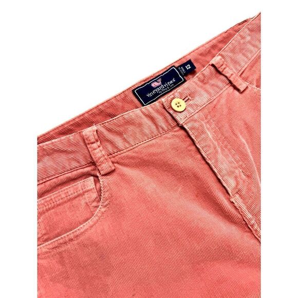 Girls Vineyard Vines Salmon Pink Straight Leg Corduroy Pants sz 12 EUC - Picture 4 of 7